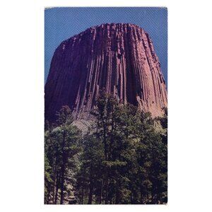 Vintage Postcard Featuring Devils Tower Wyoming Mike Roberts Sundance Mountain
